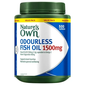 (PRE ORDER) Nature's Own Odourless Fish Oil 1500mg 500 Capsules Exclusive Size shelf life 2yrs